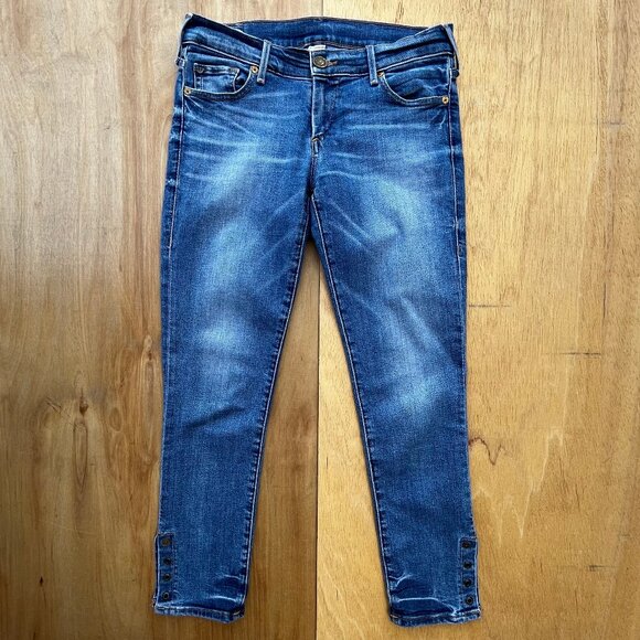 TRUE RELIGION CASEY LOW RISE SUPER SKINNY CROP WOMEN’S JEANS sz 26 Stretch - Picture 2 of 16
